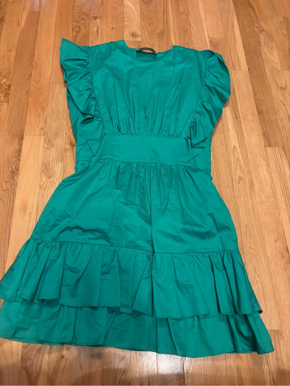 Women’s Emerald Ruffle Tiered Mini Dress